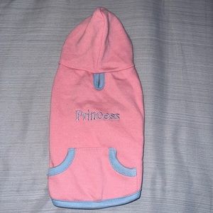 Princess Dog Jacket, Pink with Blue Trim, like new, never worn, XS-Small